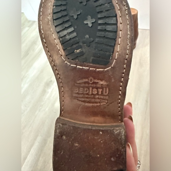 Bed Stu Cobbler Organic Leather “Dipper” Distressed Ankle Boots w/Fringe, Size 8 - Picture 13 of 16